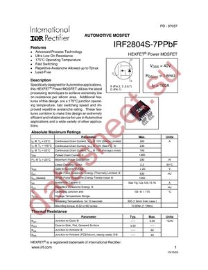 IRF2804S-7PPBF datasheet  